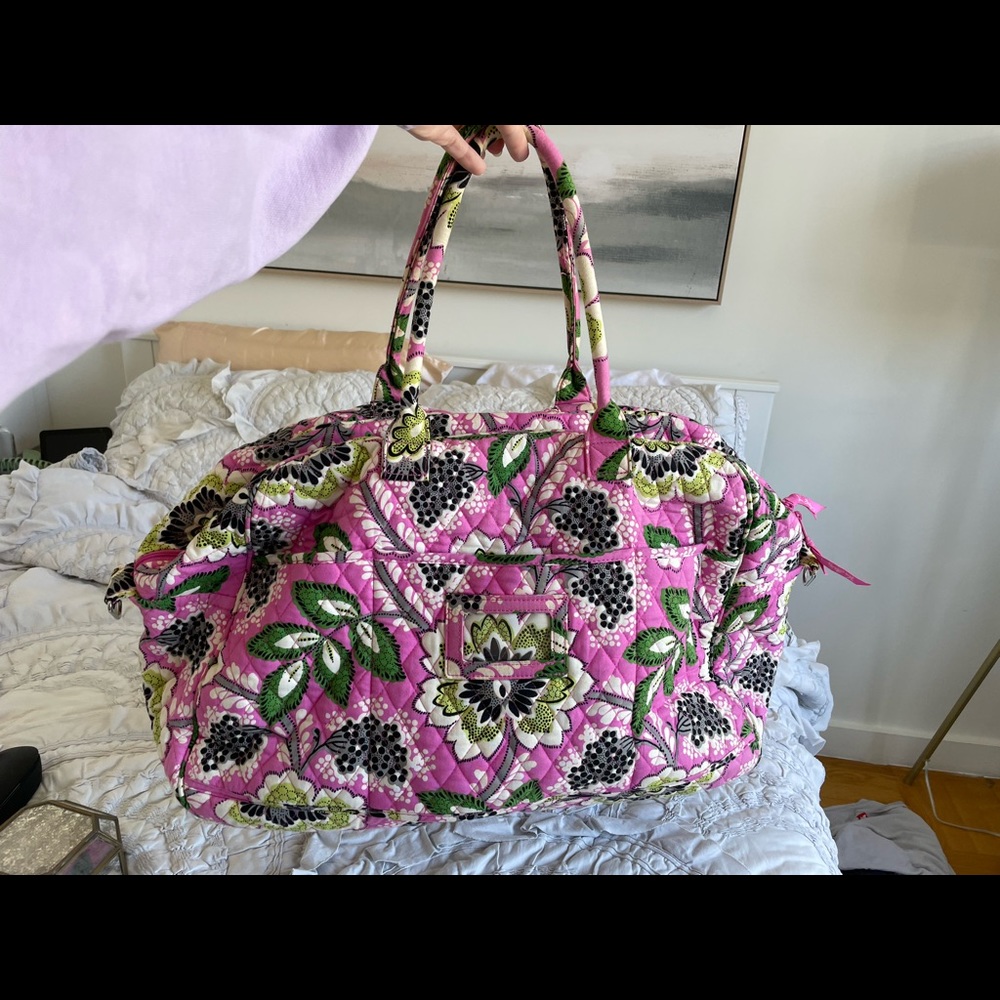 Vera Bradley Large Travel Duffle Pink Paisley Pattern